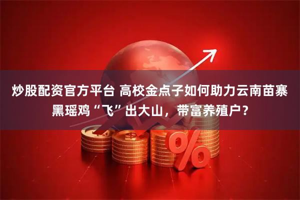 炒股配资官方平台 高校金点子如何助力云南苗寨黑瑶鸡“飞”出大山，带富养殖户？